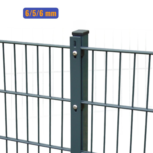 Doppelstabmatten-Komplettset 6/5/6 anthrazit (RAL7016) einbetonieren