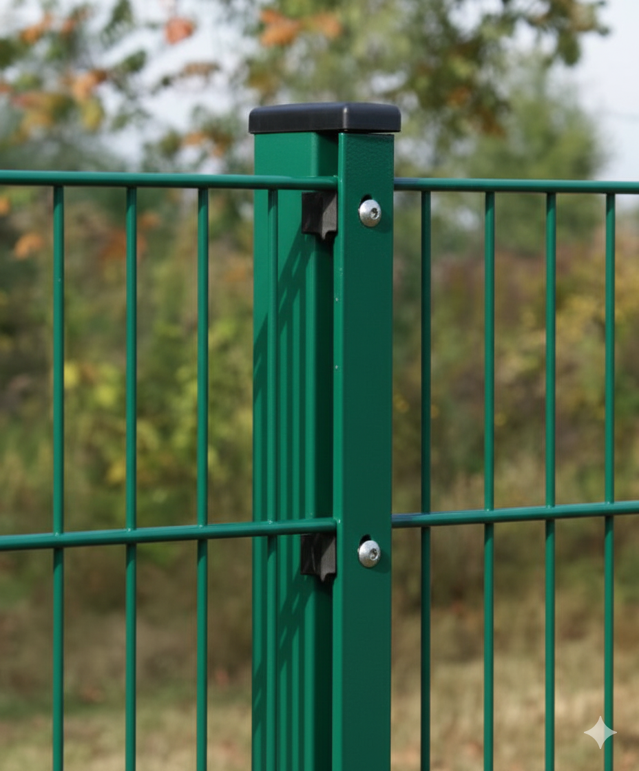 Doppelstabmattenzaun Komplett-Set Grün