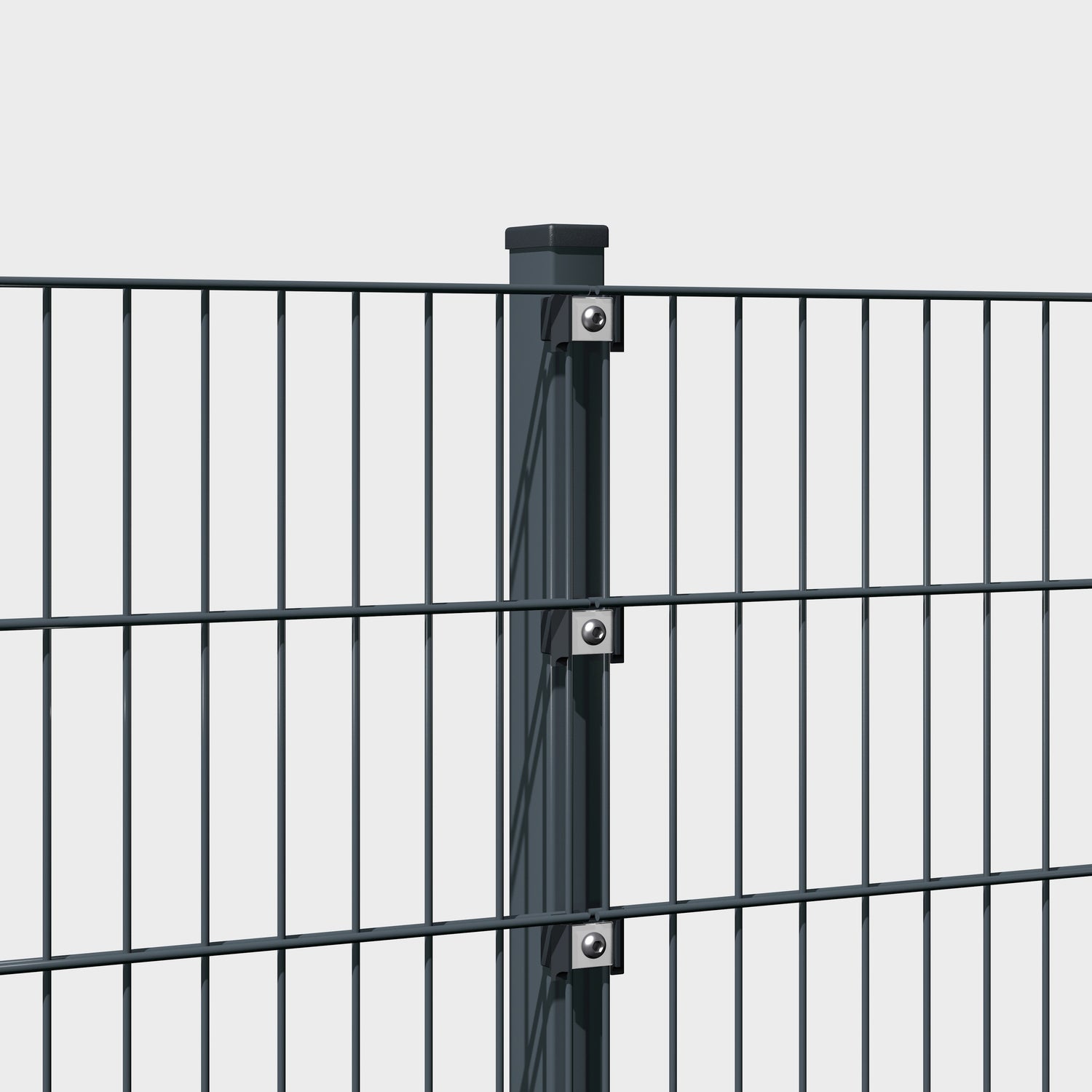 Doppelstabmattenzaun Komplett-Set Anthrazit - Einbetonieren