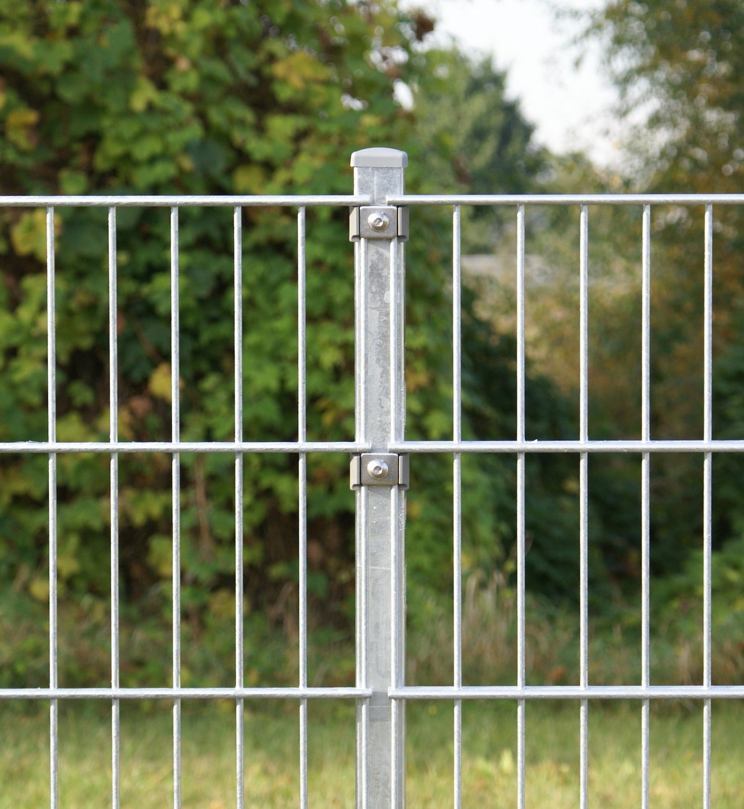 Doppelstabmattenzaun Komplett-Set Verzinkt