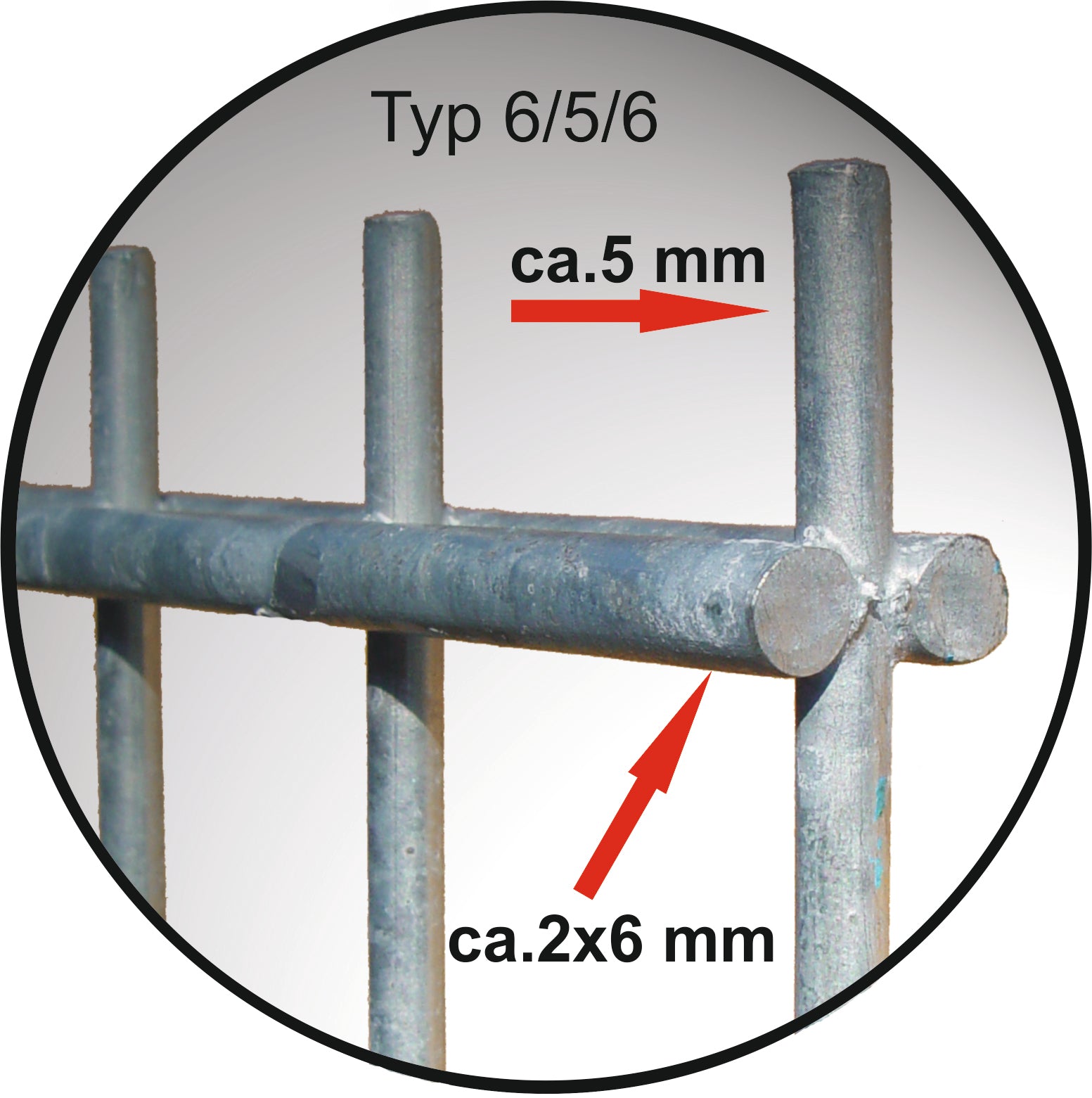 Doppelstabmatte 6/5/6 mm - moosgrün RAL 6005 - 2510 mm Länge