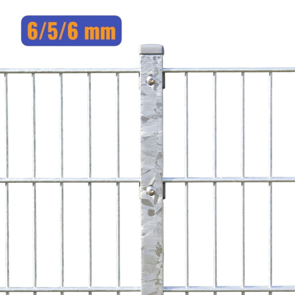 Doppelstabmatten-Komplettset 6/5/6 Feuerverzinkt – Einbetonieren