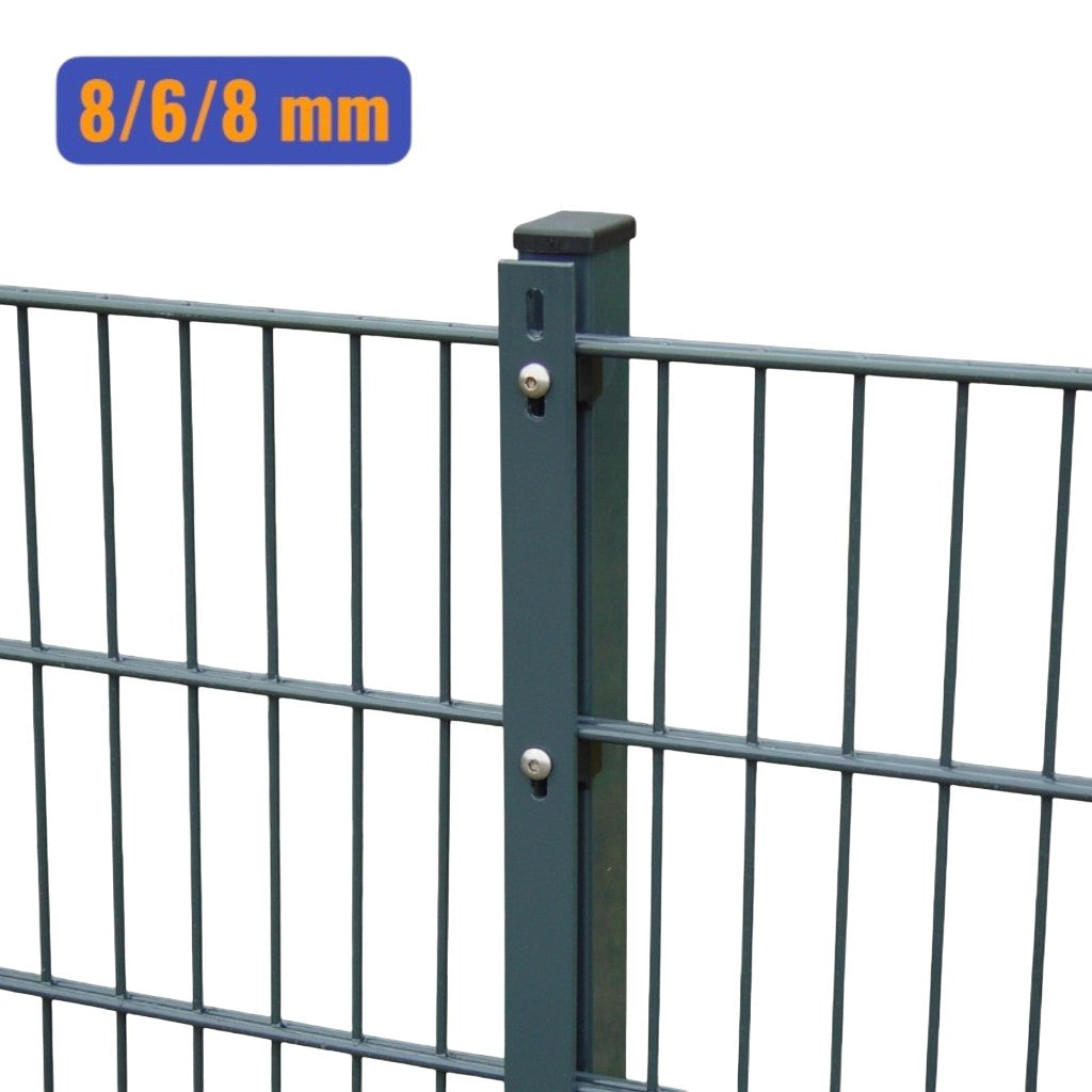 Doppelstabmatten-Komplettset 8/6/8 anthrazit (RAL7016) – Einbetonieren