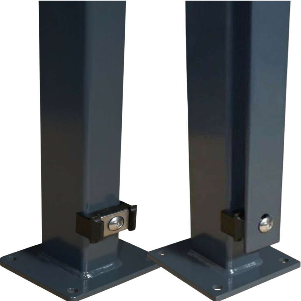 Pfosten 60 x 40 mm – anthrazit RAL 7016 - zum Aufschrauben/ Bodenplatte
