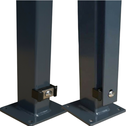 Pfosten 60 x 40 mm – anthrazit RAL 7016 - zum Aufschrauben/ Bodenplatte