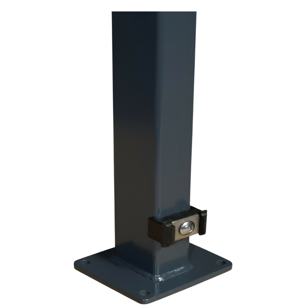 Pfosten 60 x 40 mm – anthrazit RAL 7016 - zum Aufschrauben/ Bodenplatte