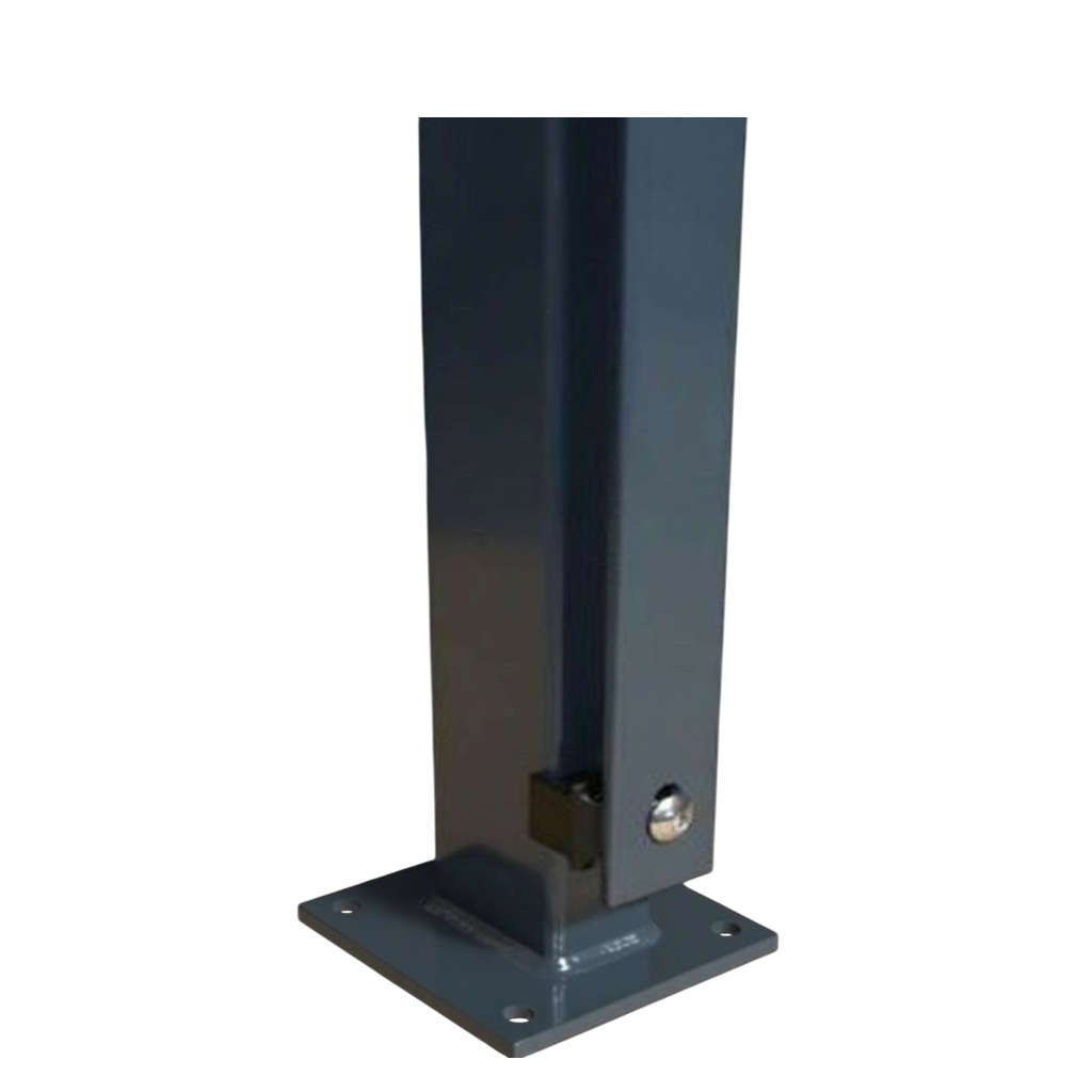 Pfosten 60 x 40 mm – anthrazit RAL 7016 - zum Aufschrauben/ Bodenplatte