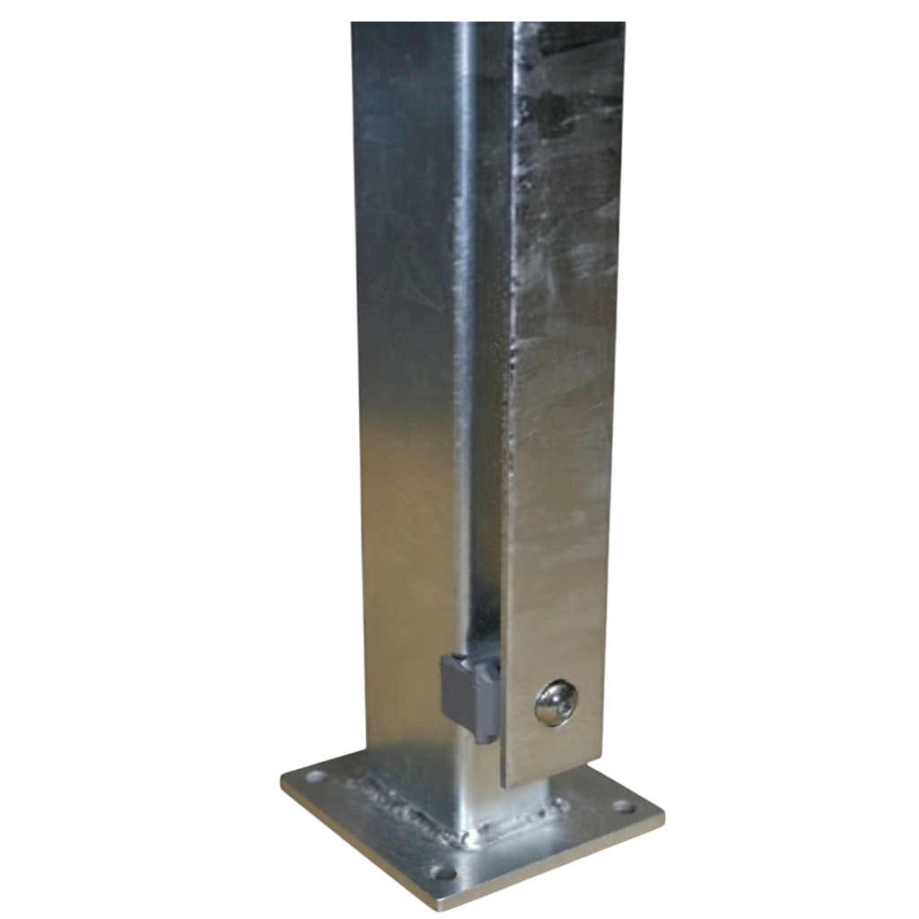 Pfosten 60 x 40 mm – verzinkt - zum Aufschrauben/ Bodenplatte