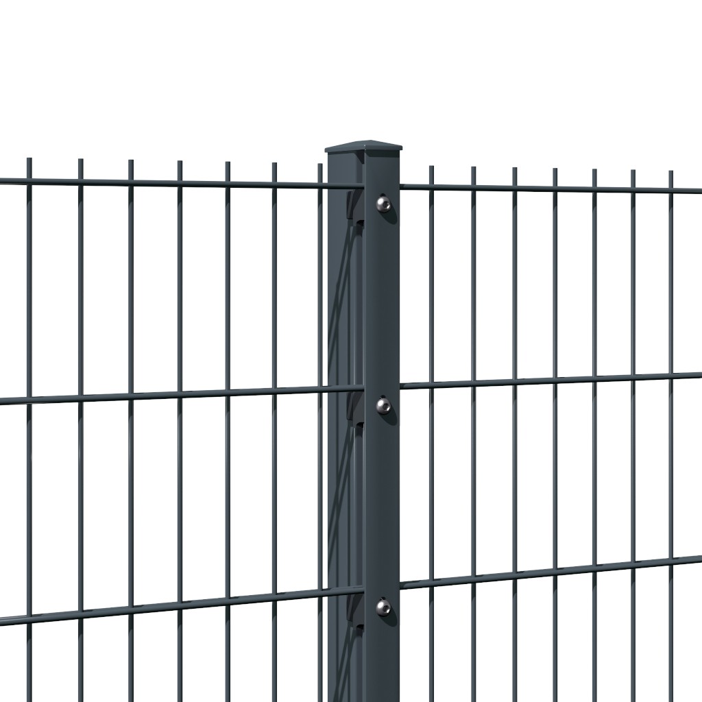 Doppelstabmattenzaun mit Pfosten und Abdeckleiste