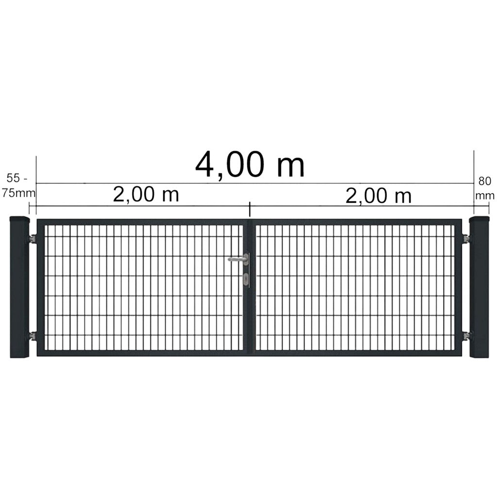 Premium Doppelflügeltor 8/6/8 mm - anthrazit RAL7016