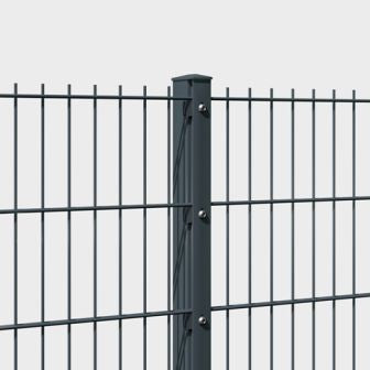 Doppelstabmatten-Komplettset 8/6/8 anthrazit (RAL7016) – Aufschrauben