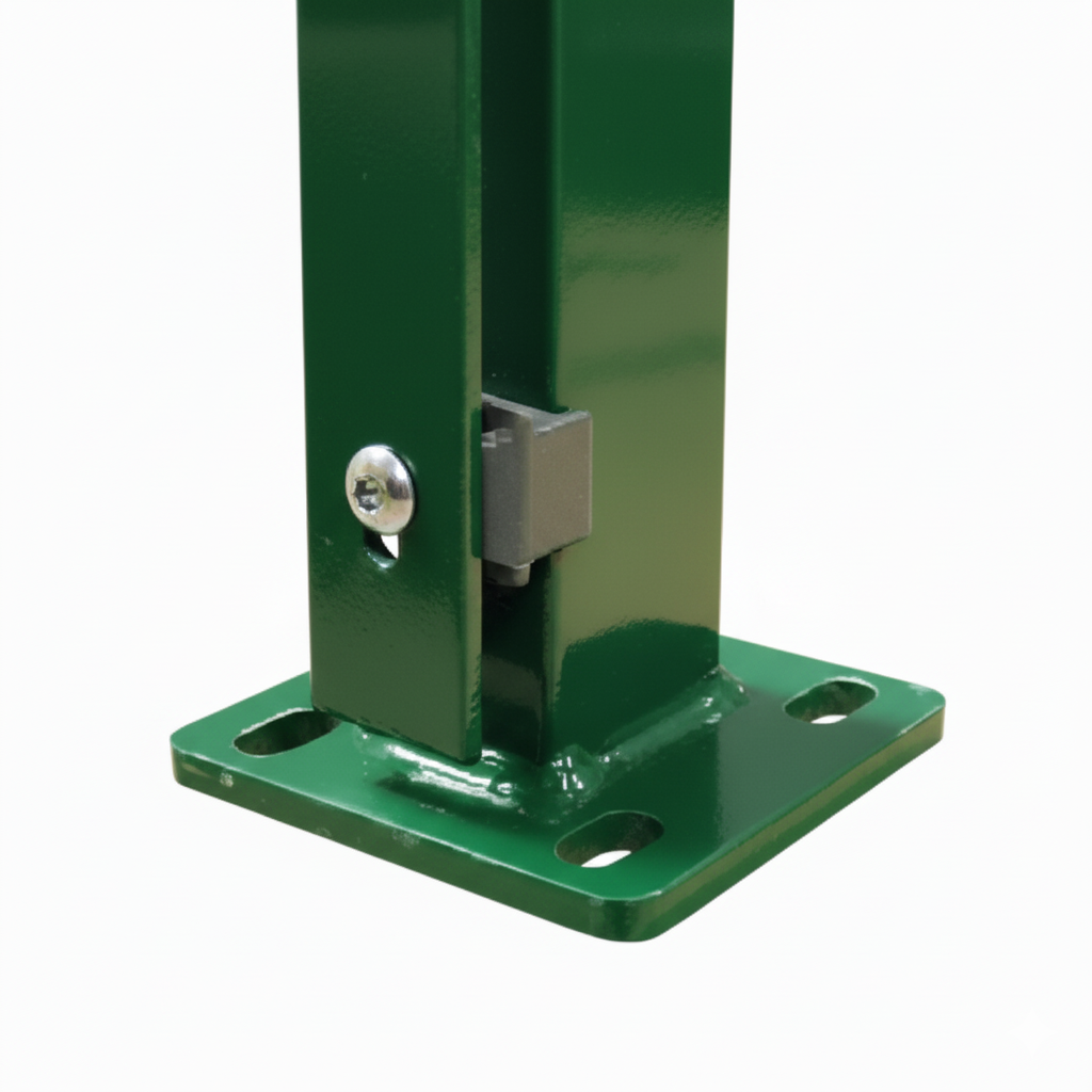 Doppelstabmatten-Komplettset 6/5/6 moosgrün (RAL6005) – Aufschrauben