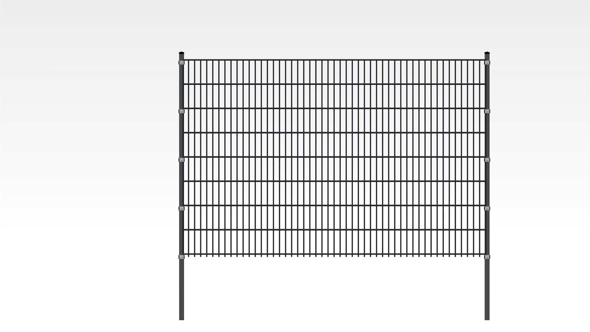 Doppelstabmatten-Komplettset 6/5/6 anthrazit (RAL7016) einbetonieren