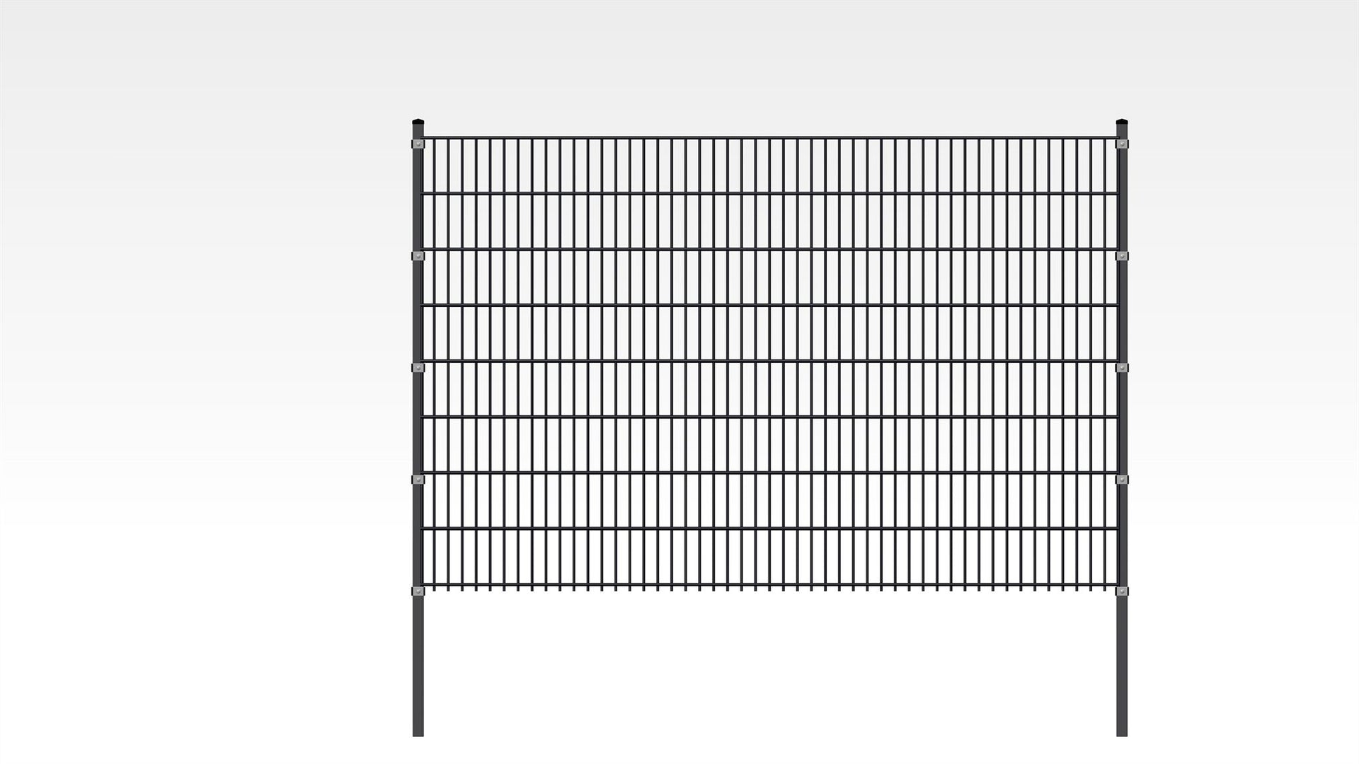Doppelstabmatten-Komplettset 6/5/6 anthrazit (RAL7016) einbetonieren