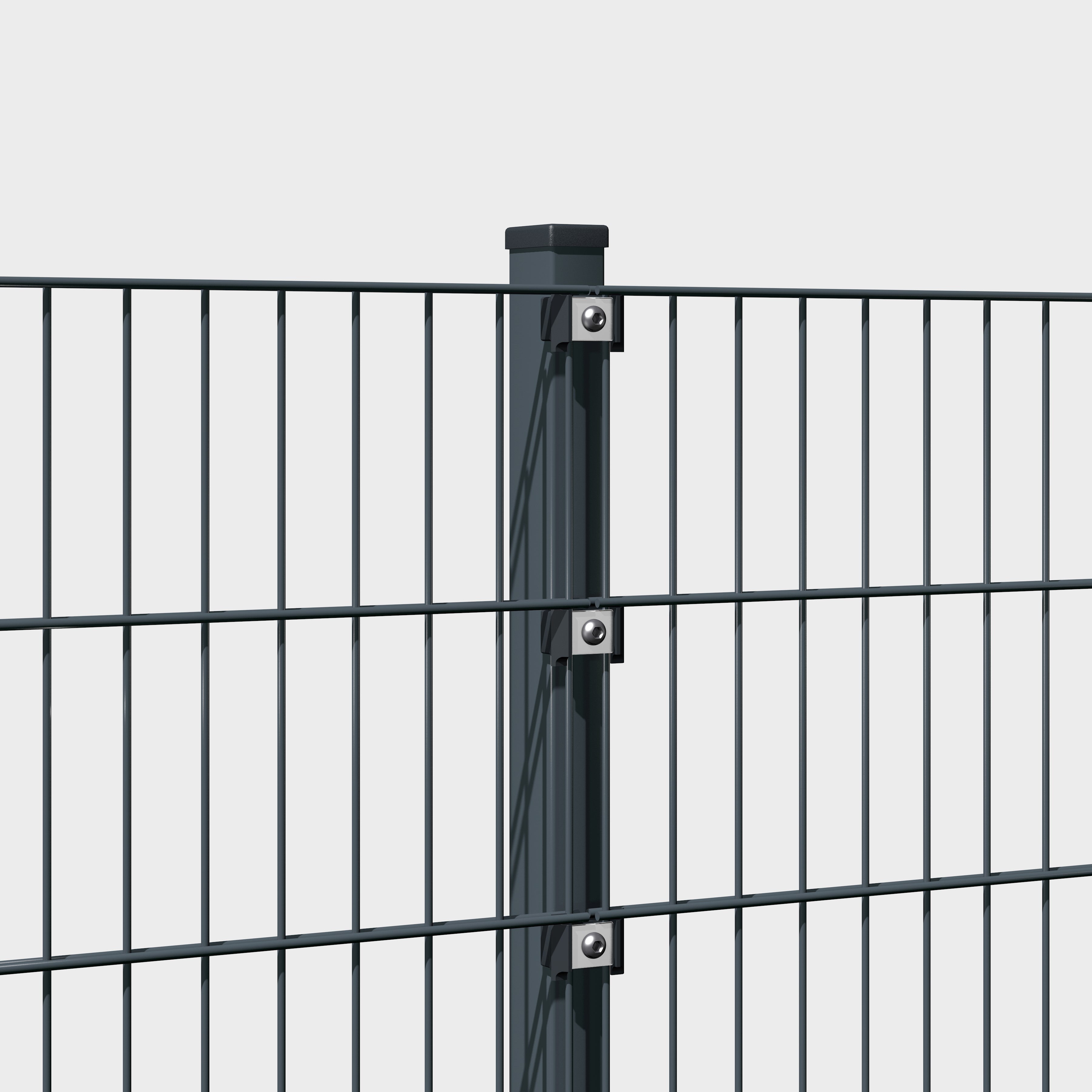 Doppelstabmatten-Komplettset 8/6/8 anthrazit (RAL7016) – Aufschrauben