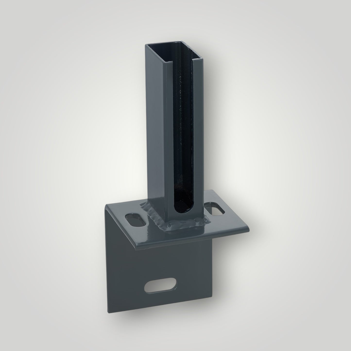 Winkel-Bodenplatte für Doppelstabmattenzaun Pfosten 60x40 mm