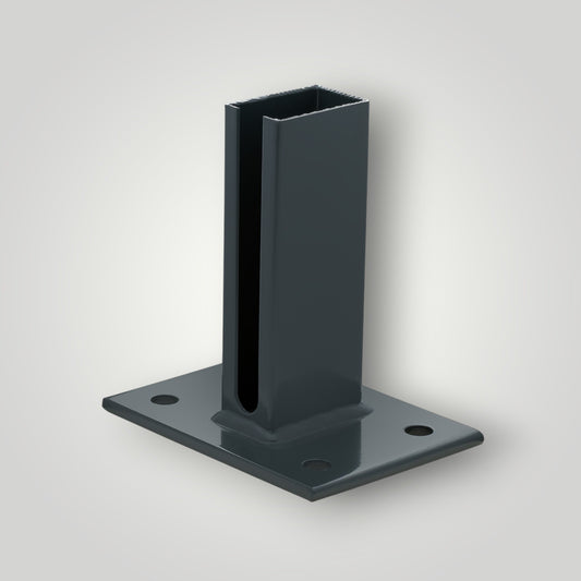 Fußplatte für Doppelstabmattenzaun Pfosten 60x40 mm