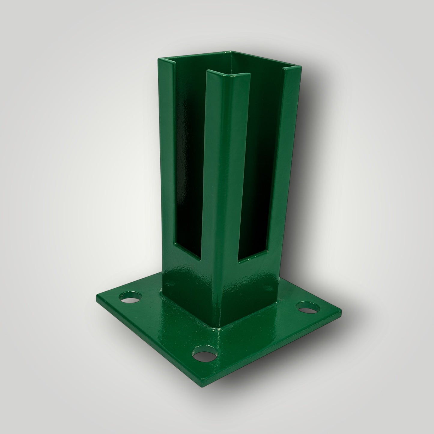 Eck-Bodenplatte für Doppelstabmattenzaun Eck-Pfosten 60x60 mm